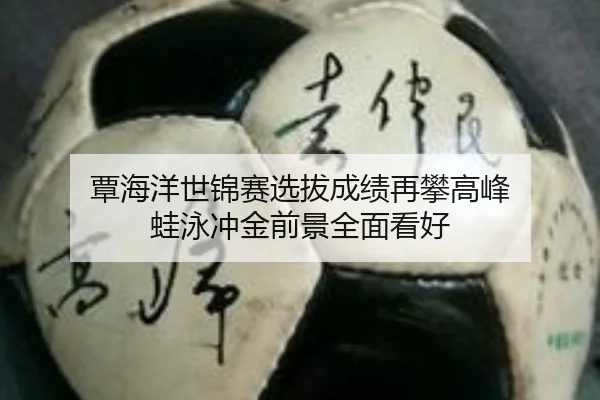 覃海洋世锦赛选拔成绩再攀高峰 蛙泳冲金前景全面看好